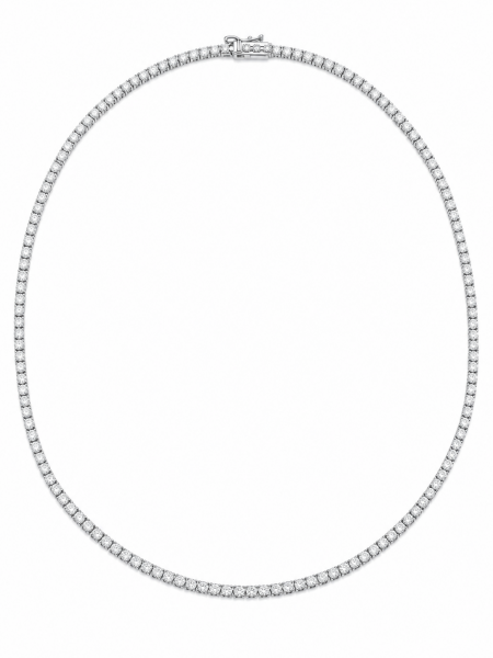 14K WHITE GOLD DIAMOND RIVIERA NECKLACE