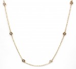 14K YELLOW GOLD DIAMOND 1.15CTW STATION NECKLACE