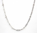 14K WHITE GOLD DIAMOND PAPERCLIP NECKLACE