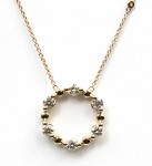 14K YELLOW GOLD DIAMOND CIRCLE NECKLACE