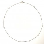 14K WHITE GOLD DIAMOND STATION NECKLACE