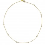 14K YELLOW GOLD DIAMOND STATION NECKLACE