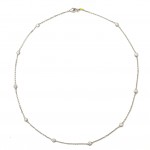 14K WHITE GOLD DIAMOND  STATION NECKLACE