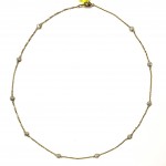 14K YELLOW GOLD DIAMOND STATION NECKLACE