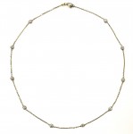 14K YELLOW GOLD DIAMOND STATION  NECKLACE