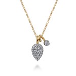 14K YELLOW AND WHITE GOLD .34CTW DOUBLE PAVE GEOMETRIC PENDANT