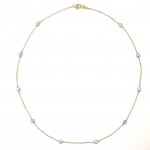 14K YELLOW & WHITE GOLD DIAMOND BY THE YARD NECKLACE