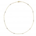 14K YELLOW & WHITE GOLD DIAMOND BY THE YARD NECKLACE