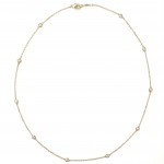 14K YELLOW & WHITE GOLD DIAMOND BY THE YARD NECKLACE