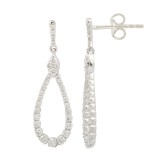 14K White And Yellow Gold Diamond Drop Earrings