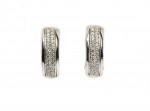14K WHITE GOLD 1/2CTW DIAMOND HOOP EARRINGS