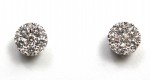 14K WHITE GOLD DIAMOND CLUSTER EARRINGS