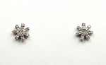 14K WHITE GOLD DIAMOND FLOWER STUD EARRINGS