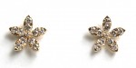 14K YELLOW GOLD DIAMOND FLOWER EARRINGS