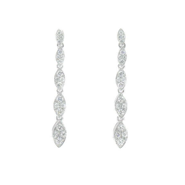 18K WHITE GOLD DIAMOND DROP EARRINGS