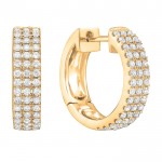 18K YELLOW GOLD PAVE DIAMOND HOOP EARRINGS