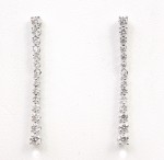 14K WHITE GOLD DIAMOND DROP DANGLE EARRINGS