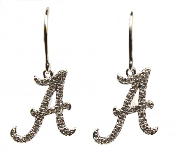 14K WHITE GOLD DIAMOND SPIRIT A EARRINGS