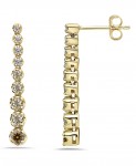 14K YELLOW GOLD BROWN DIAMOND EMBERLIGHT DANGLE EARRINGS