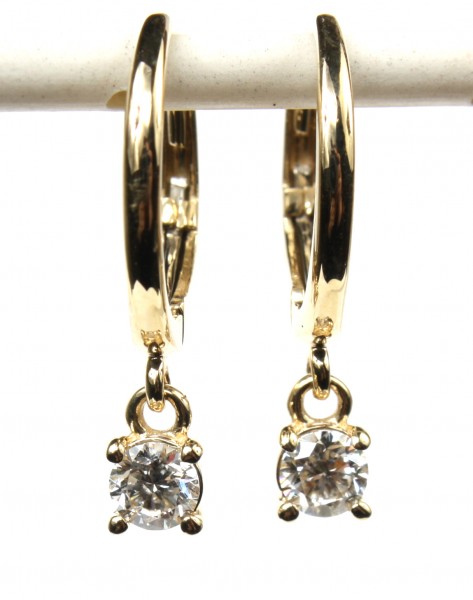 14K YELLOW GOLD DIAMOND DROP EARRINGS