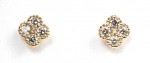 14K YELLOW GOLD DIAMOND CLOVER STUD EARRINGS
