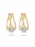 14K YELLOW GOLD PAVE DIAMOND SPLIT HOOP EARRINGS