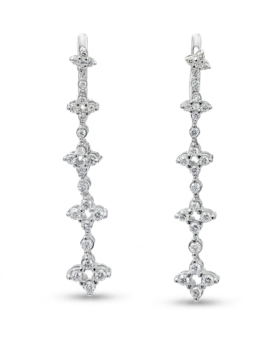 14K WHITE GOLD DIAMOND DROP EARRINGS