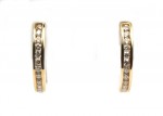 14K YELLOW GOLD  .15CTW DIAMOND HOOP EARRINGS