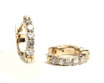 14K YELLOW GOLD .50CTW DIAMOND HUGGIE LOOP EARRINGS