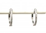 14K WHITE GOLD DIAMOND HUGGIE EARRINGS