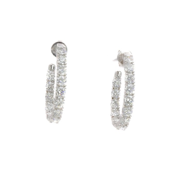 14K WHITE GOLD DIAMOND INSIDE OUT POST EARRINGS