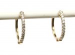 14K YELLOW GOLD DIAMOND HOOP EARRINGS