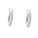 18K WHITE GOLD DIAMOND HOOP EARRINGS