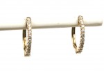 14K YELLOW GOLD DIAMOND HOOP EARRINGS