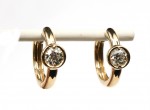 14K YELLOW GOLD DIAMOND HOOP EARRINGS