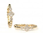 14K YELLOW GOLD DIAMOND HOOP EARRINGS