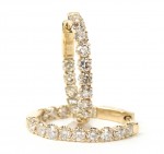 14K YELLOW GOLD DIAMOND OVAL INSIDE OUT EARRINGS