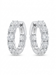 14K WHITE GOLD DIAMOND INSIDE OUT HOOP EARRINGS