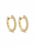 14K YELLOW GOLD DIAMOND HUGGIE EARRINGS