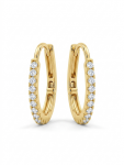 14K YELLOW GOLD DIAMOND OVAL HOOP EARRINGS