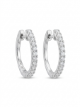 14K WHITE GOLD DIAMOND HOOP EARRINGS
