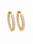 14K YELLOW GOLD DIAMOND HOOP EARRINGS 2.67ctw