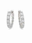 14K WHITE GOLD DIAMOND HUGGIE EARRINGS 2.05ctw