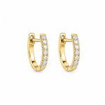 14K YELLOW GOLD DIAMOND HOOP EARRINGS
