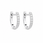 14K WHITE GOLD DIAMOND HOOP EARRINGS