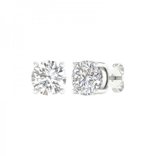 LAB GROWN DIAMOND 14K WHITE GOLD STUD EARRINGS 4.12CTW