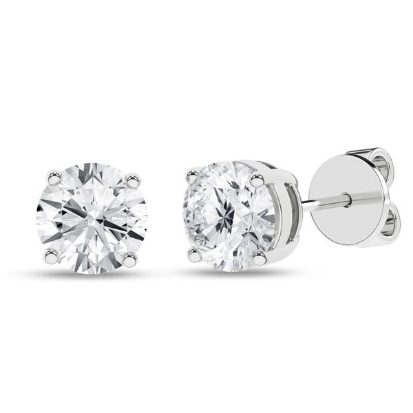 LAB GROWN 14K WHITE GOLD STUD EARRINGS 2.00ctw