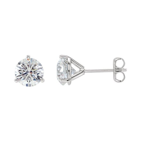 14K WHITE GOLD LAB GROWN DIAMOND STUD EARRINGS 2.56ctw