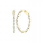 LAB GROWN 14K YELLOW GOLD IN OUT HOOP EARRINGS .50ctw