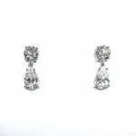 14K WHITE GOLD LAB GROWN PEAR DROP EARRINGS 1.72ctw